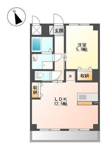 サン アルチェA(1LDK/3階)の間取り写真