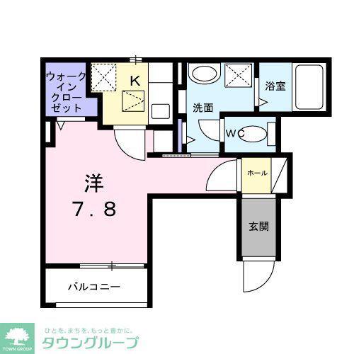 相光ビレッジ戸塚II(1K/1階)の間取り写真