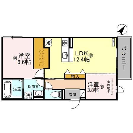 レジデンス藤戸(2LDK/2階)の間取り写真