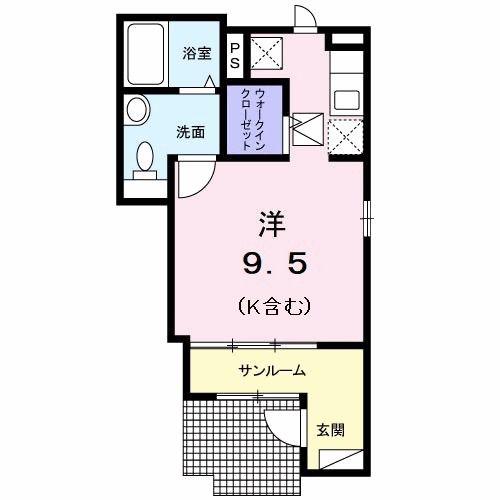 ユアーズヒル7(ワンルーム/1階)の間取り写真