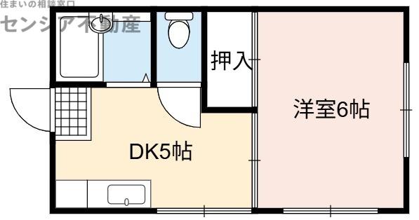 サンハイム(1DK/2階)の間取り写真