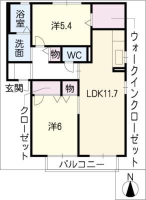 JR東海道本線 大垣駅 徒歩25分 2階建 築24年(2LDK/1階)の間取り写真