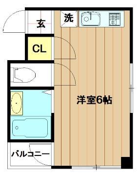 アゲイン日本橋(ワンルーム/2階)の間取り写真
