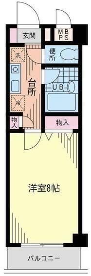 ツインアレー(1K/1階)の間取り写真