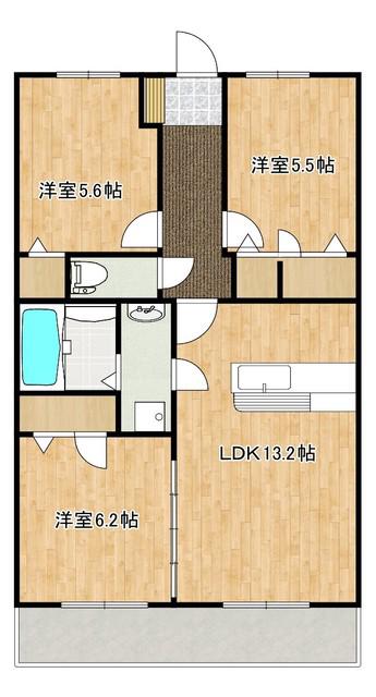 ヴァンヴィータ(3LDK/3階)の間取り写真