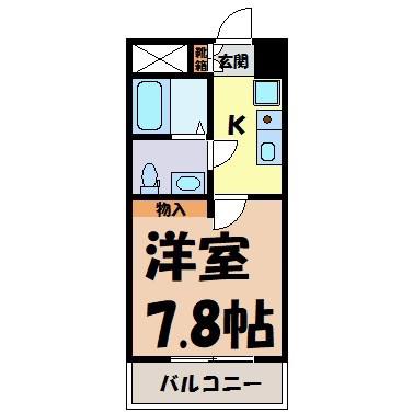 リバパレス鶴舞(1K/4階)の間取り写真