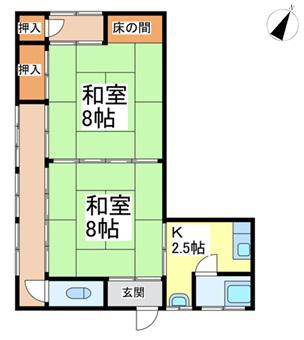 コーポフェイス(2K/2階)の間取り写真