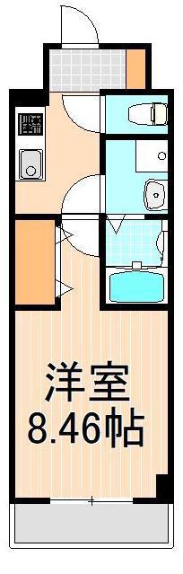 ホーリーホック(1K/2階)の間取り写真