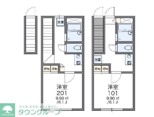 レオパレスパルポート(1K/1階)の間取り写真