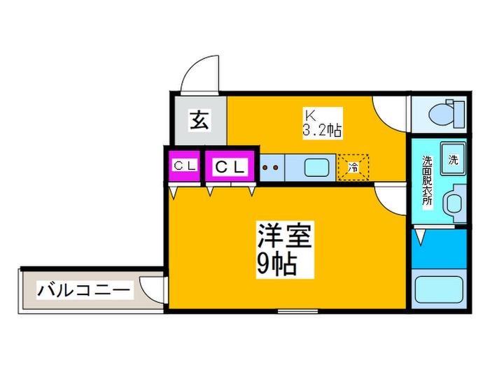 サンシーブル 三国ケ丘(1K/1階)の間取り写真