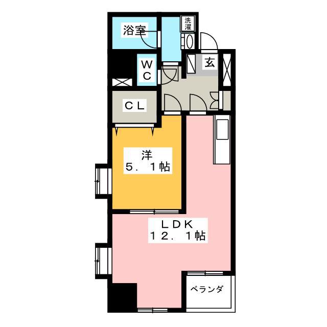 LAUREL COURT田町(1LDK/9階)の間取り写真