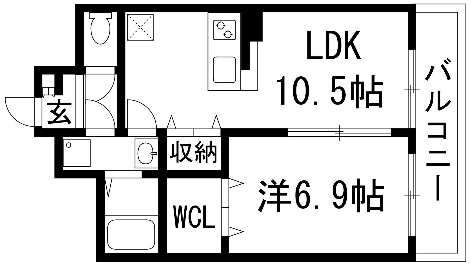 アンプルールフェール ボルドゥルー2(1LDK/2階)の間取り写真