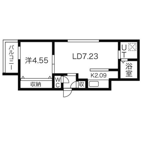 ガーデンハウス菊水(1LDK/5階)の間取り写真
