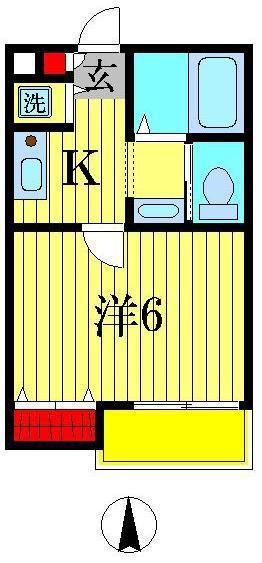 匠ハイツ(1K/2階)の間取り写真