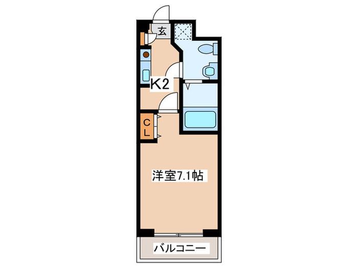 サザンクロス(1K/2階)の間取り写真