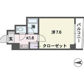 KT大橋(1K/2階)の間取り写真