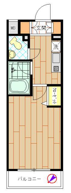 アリーチェ高田馬場(1K/1階)の間取り写真