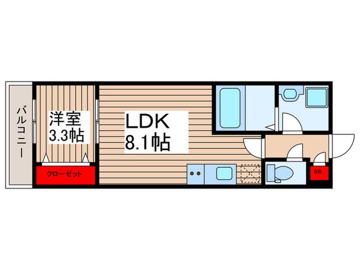 川越新宿町Z-MAISON(1LDK/3階)の間取り写真