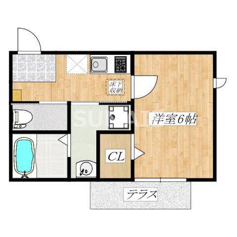 ESPACI0634(1K/1階)の間取り写真