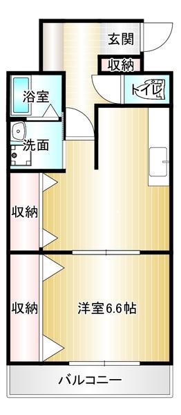 オークマンション柏の森(1LDK/5階)の間取り写真