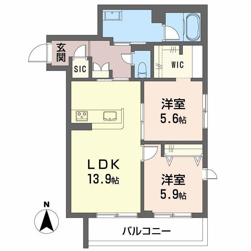 メゾンエディアン新金岡(2LDK/3階)の間取り写真