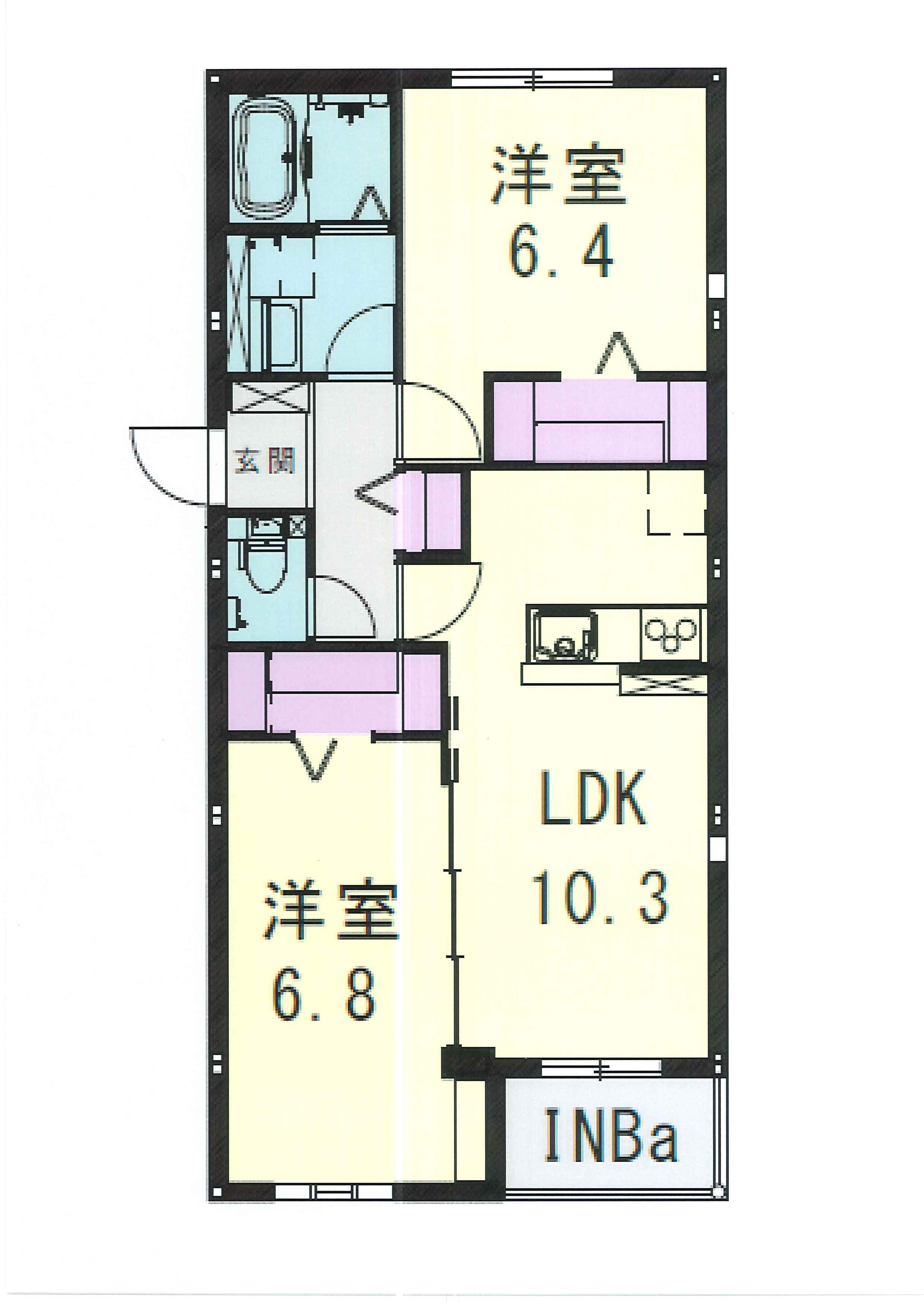 ハイムメゾンCZ-B棟(2LDK/1階)の間取り写真