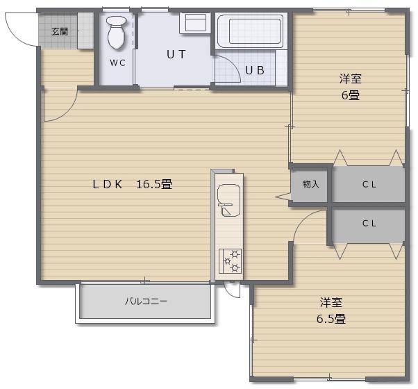 レジデンススエヒロVI(2LDK/1階)の間取り写真