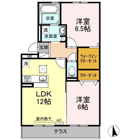 セレスト・パレ(2LDK/3階)の間取り写真
