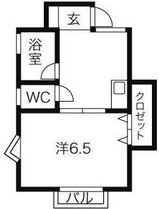 ファーストライフ大樹(1DK/1階)の間取り写真