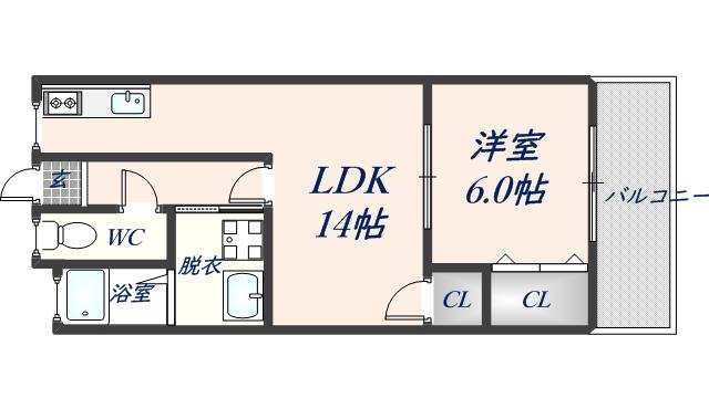 ジュエル1番館(1LDK/1階)の間取り写真