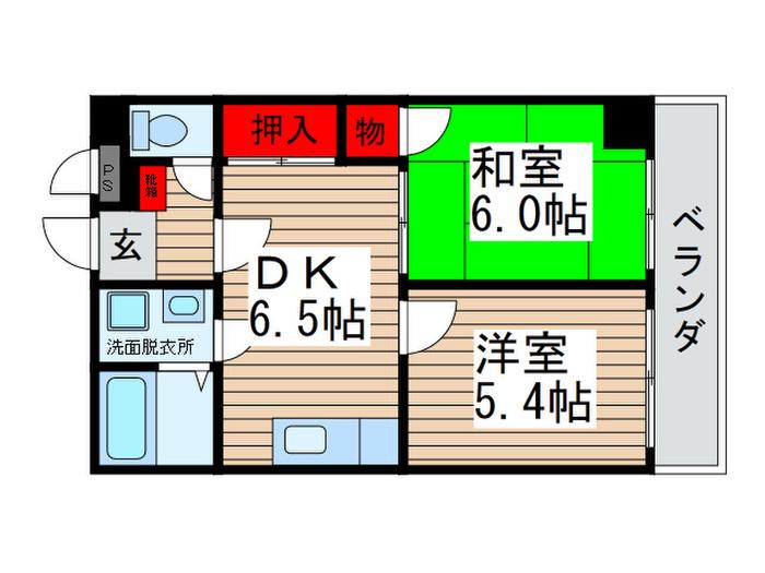 サンパラッツォ馬橋(2DK/4階)の間取り写真