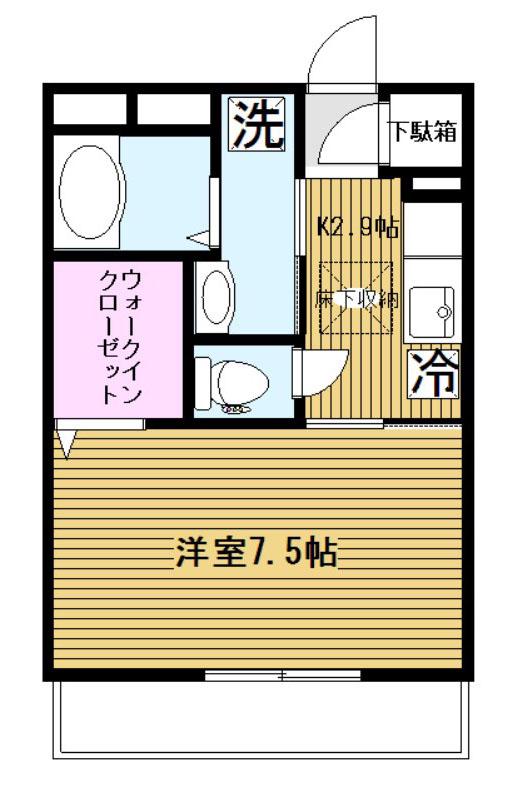レ・セーナアサカII(1K/1階)の間取り写真
