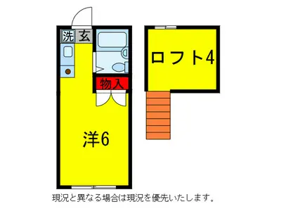 潤井戸スゴウハイツ(ワンルーム/1階)の間取り写真