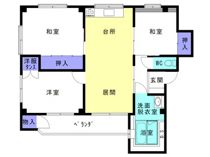 武和マンション(3LDK/2階)の間取り写真