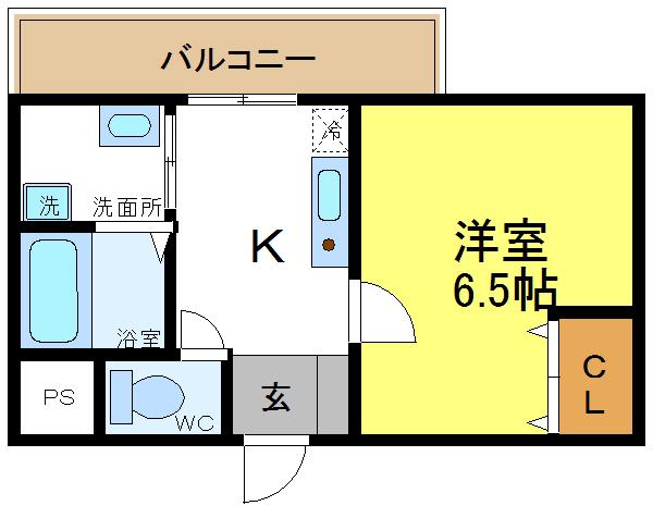 グルーヴ平野(1K/5階)の間取り写真