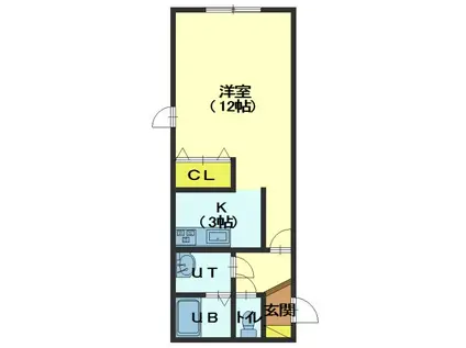 イーグル美原(1K/1階)の間取り写真