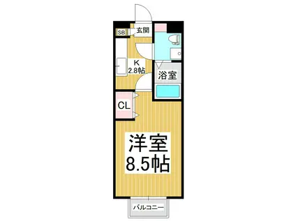 ハイツたんぽぽ(1K/2階)の間取り写真