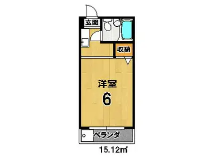 メゾン・パンヒル(ワンルーム/4階)の間取り写真