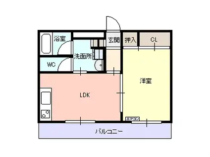 DK アコヤハイツ(1LDK/2階)の間取り写真