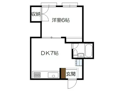 メゾンイノウエ(1DK/2階)の間取り写真