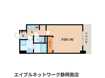 ザックス静岡駅前(1K/3階)の間取り写真