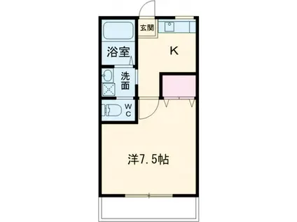 PATIO M(1K/2階)の間取り写真