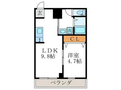 PREVIOUS FIELD 烏丸紫明(1LDK/4階)の間取り写真