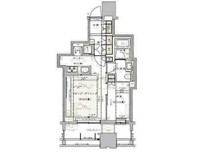 グランリビオ表参道(1LDK/3階)の間取り写真