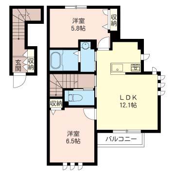 FORSIA(2LDK/2階)の間取り写真