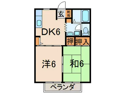 サンプレイスほなみ(2DK/2階)の間取り写真