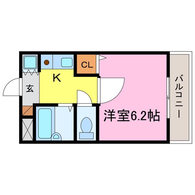 ウィズ秀和II(1K/2階)の間取り写真