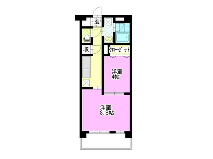 スプレンドーレ下中野(1LDK/3階)の間取り写真