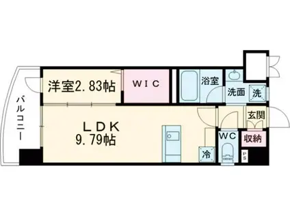 プレジデンスざ・さくら通(1LDK/9階)の間取り写真