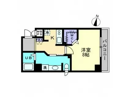 ミスト・イヨウ(1K/2階)の間取り写真